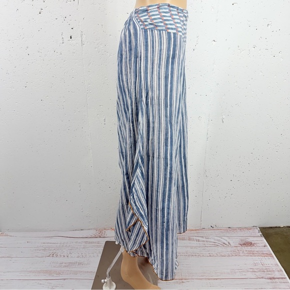 Blu Nomad size 1 XS Geo Blue Striped Wide Leg Bohemian Palazzo Pants Blunomad - Picture 3 of 15